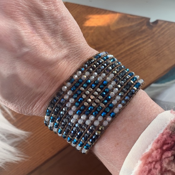 Beaded adjustable bracelet cuff - Picture 4 of 6